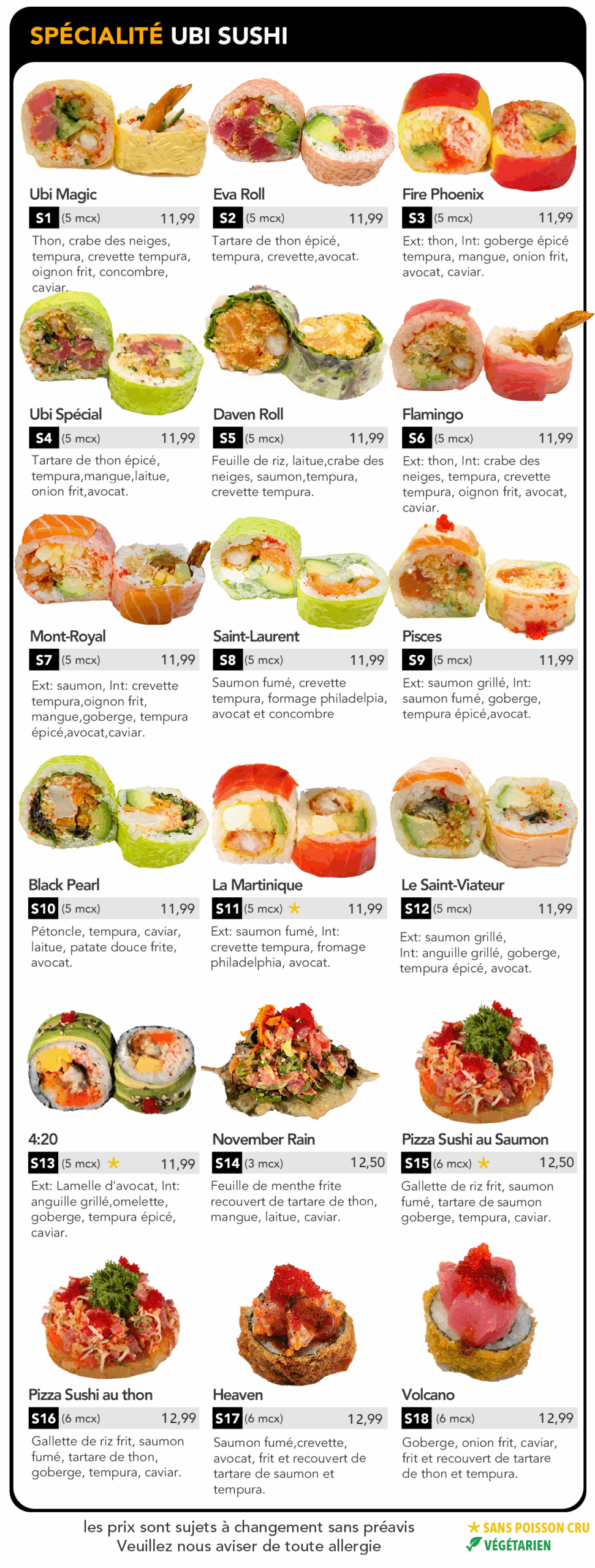 Spécialité Ubi Sushi